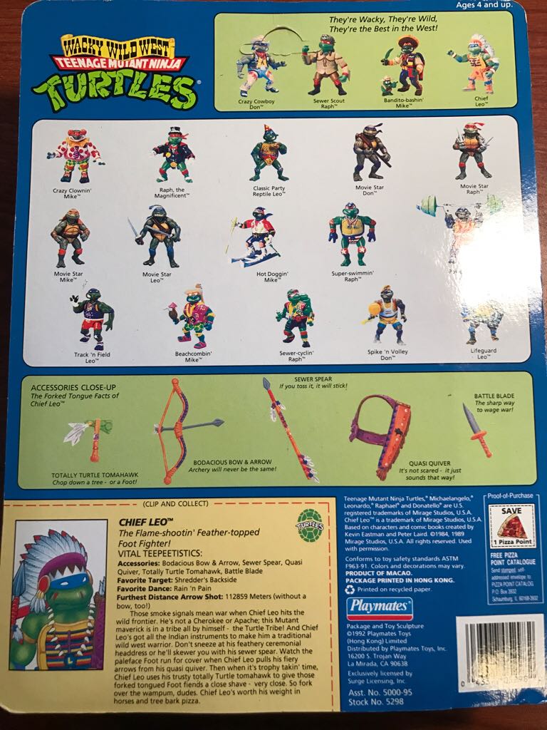 Chief Leo - Playmates Toys (Tmnt Wacky Wild West) action figure collectible [Barcode 043377052982] - Main Image 2