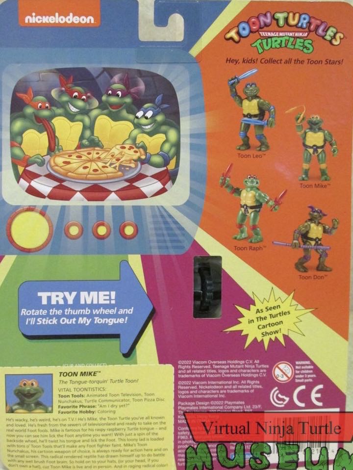 Toon Mike (No Checklist) - Playmates Toys (Teenage Mutant Ninja Turtles (1993)) action figure collectible [Barcode 043377054054] - Main Image 3