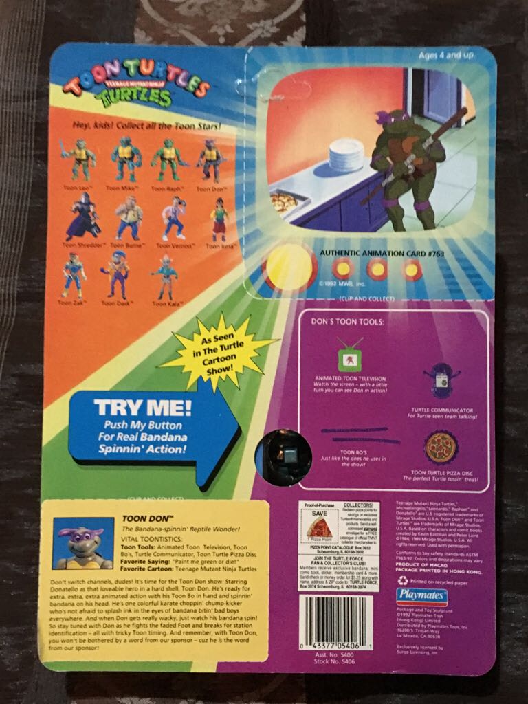 Toon Don - Playmates Toys (Tmnt Toon Turtles) action figure collectible [Barcode 043377054061] - Main Image 2