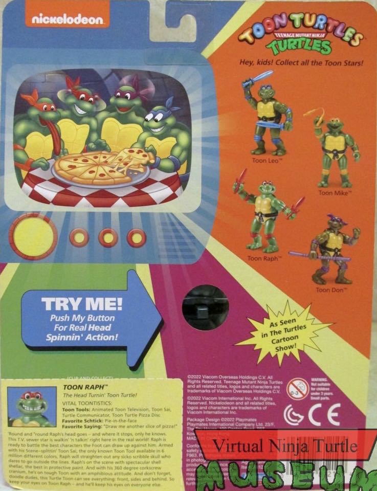 Toon Raph (No Checklist) - Playmates Toys (Teenage Mutant Ninja Turtles (1993)) action figure collectible [Barcode 043377054078] - Main Image 3