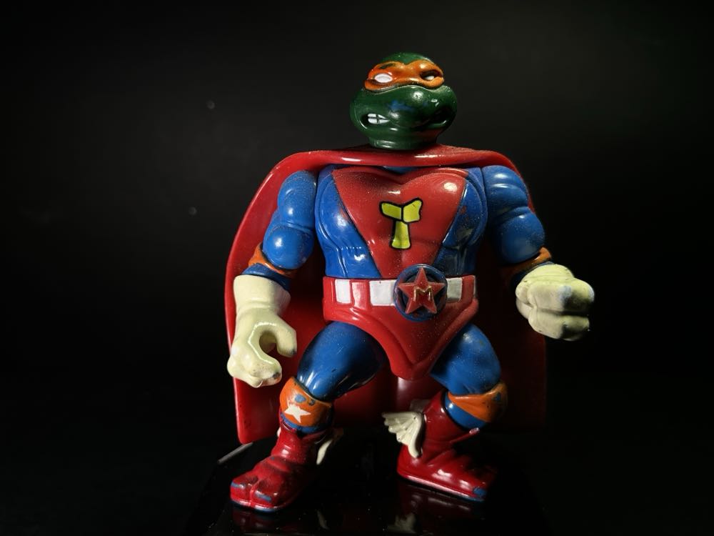 Super Mike (W/ Purple Accessories, Coin And Card) - Playmates Toys (Teenage Mutant Ninja Turtles (1994)) action figure collectible [Barcode 043377054214] - Main Image 4