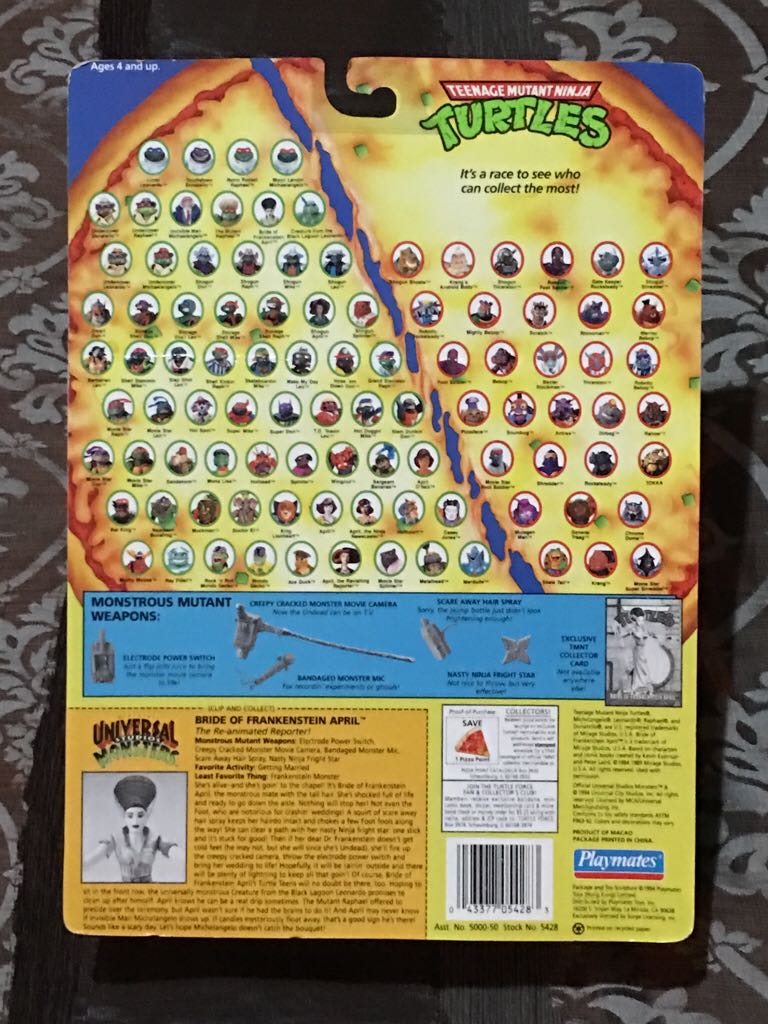 Bride Of Frankenstein April (Yellow Weapons) - Playmates Toys (Teenage Mutant Ninja Turtles (1994)) action figure collectible [Barcode 043377054283] - Main Image 2