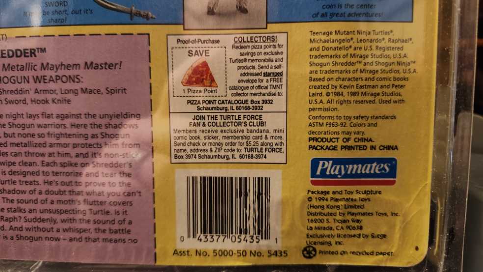 TMNT - Shogun Shredder - Playmates Toys (Teenage Mutant Ninja Turtles) action figure collectible [Barcode 043377054351] - Main Image 3