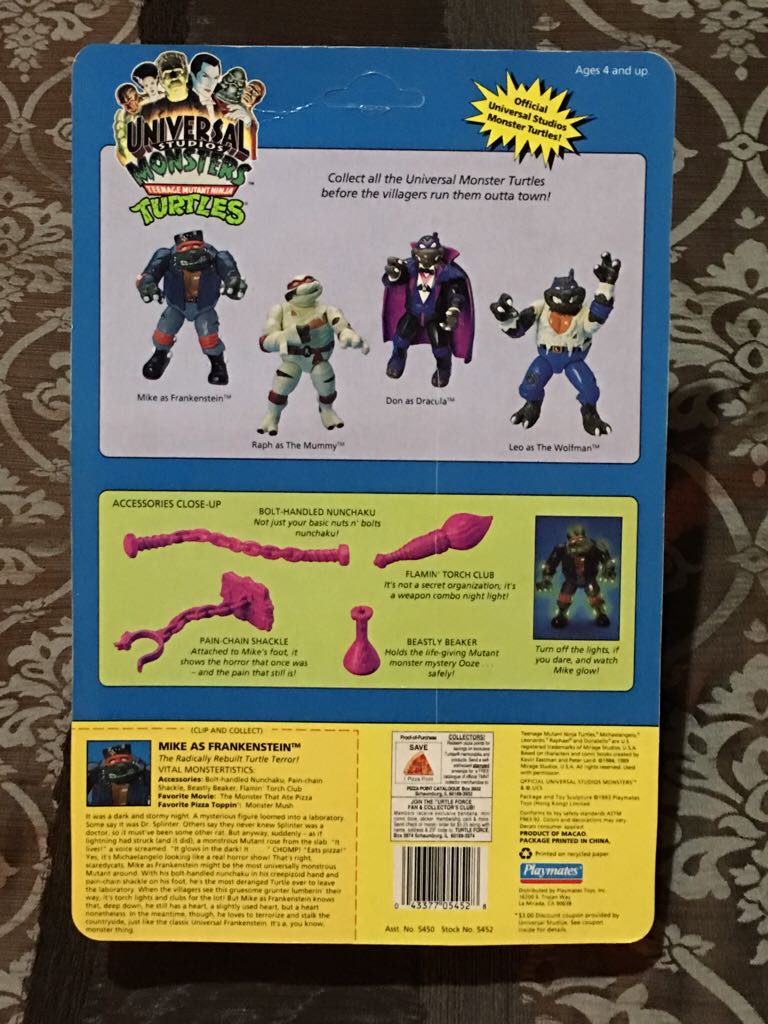 Mike As Frankenstein - Playmates Toys (Tmnt Universal Studios Monsters) action figure collectible [Barcode 043377054528] - Main Image 2