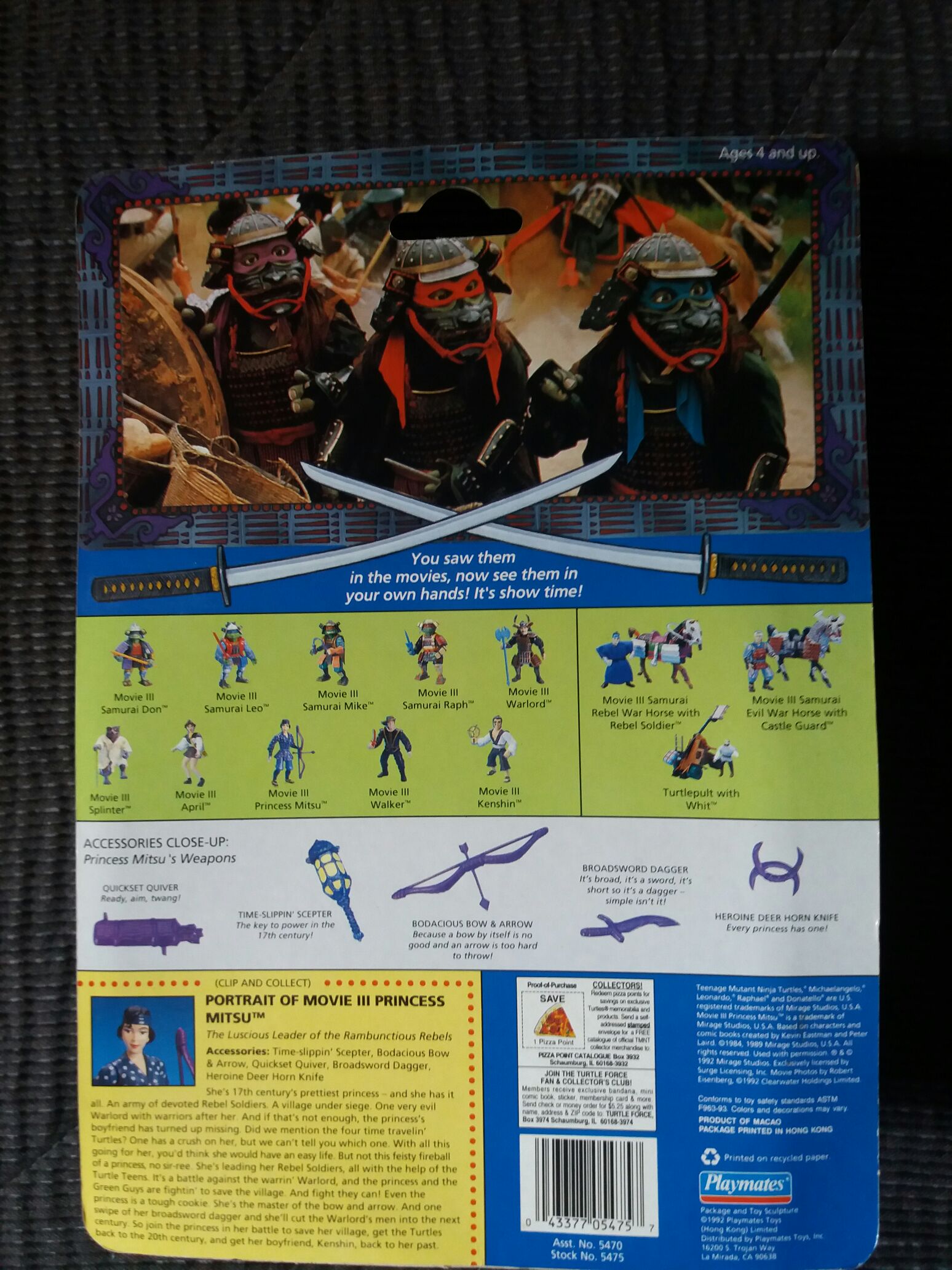 Movie III Princess Mitsu - Playmates Toys (Teenage Mutant Ninja Turtles 3 Movie) action figure collectible [Barcode 043377054757] - Main Image 2