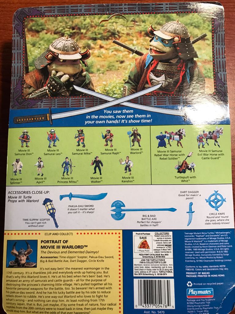 Warlord - Playmates Toys (Teenage Mutant Ninja Turtles (1992)) action figure collectible [Barcode 043377054764] - Main Image 2