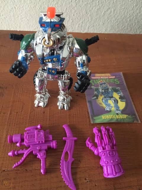 Robotic Bebop (Purple Accessories, W/Card And Coin) - Playmates Toys (Teenage Mutant Ninja Turtles (1994)) action figure collectible [Barcode 043377054962] - Main Image 3