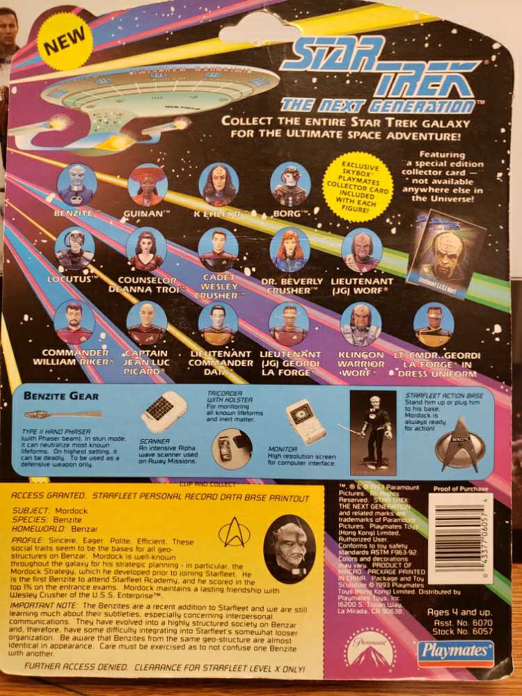 Mordock the Benzite - Playmates Toys (Star Trek - The Next Generation) action figure collectible [Barcode 043377060574] - Main Image 2