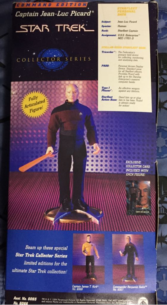 Captain Jean-Luc Picard - Playmates Toys (Star Trek Collector’s Series: Command Edition) action figure collectible [Barcode 043377060666] - Main Image 2