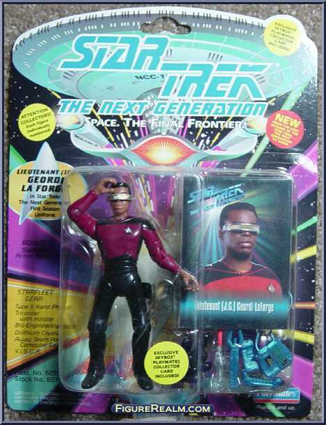 Star Trek TNG: Lieutenant Geordi La Forge ( First Season Uniform) - Playmates (Star Trek: The Next Generation) action figure collectible [Barcode 043377060758] - Main Image 2