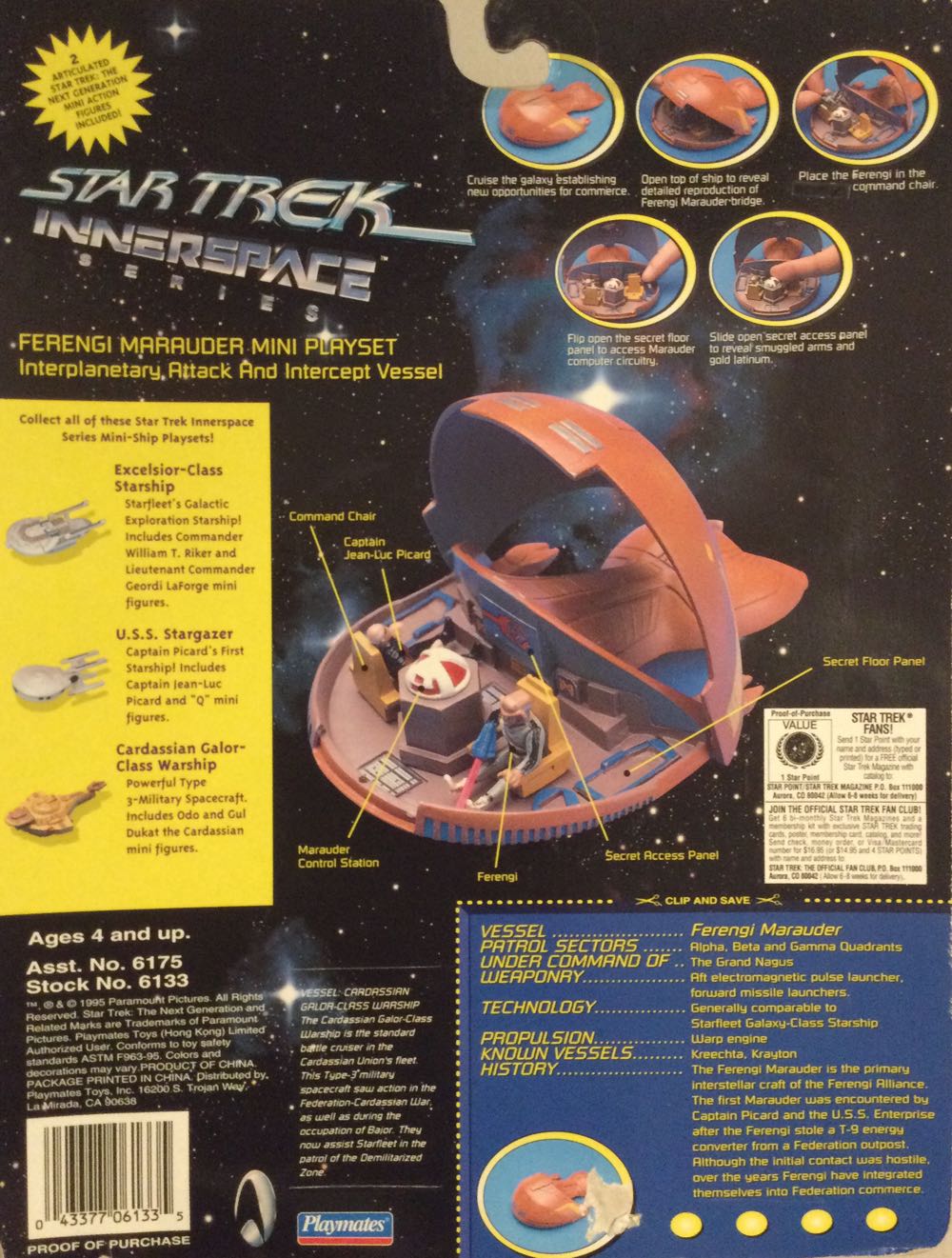 Ferengi Marrauder - Star Trek Inner Space Series - Playmates Toys (Star Trek The Next Generation Innerspace) action figure collectible [Barcode 043377061335] - Main Image 2