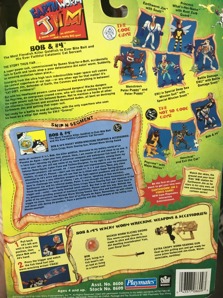 Bob & #4 - Playmates (Earthworm Jim) action figure collectible [Barcode 043377086093] - Main Image 2