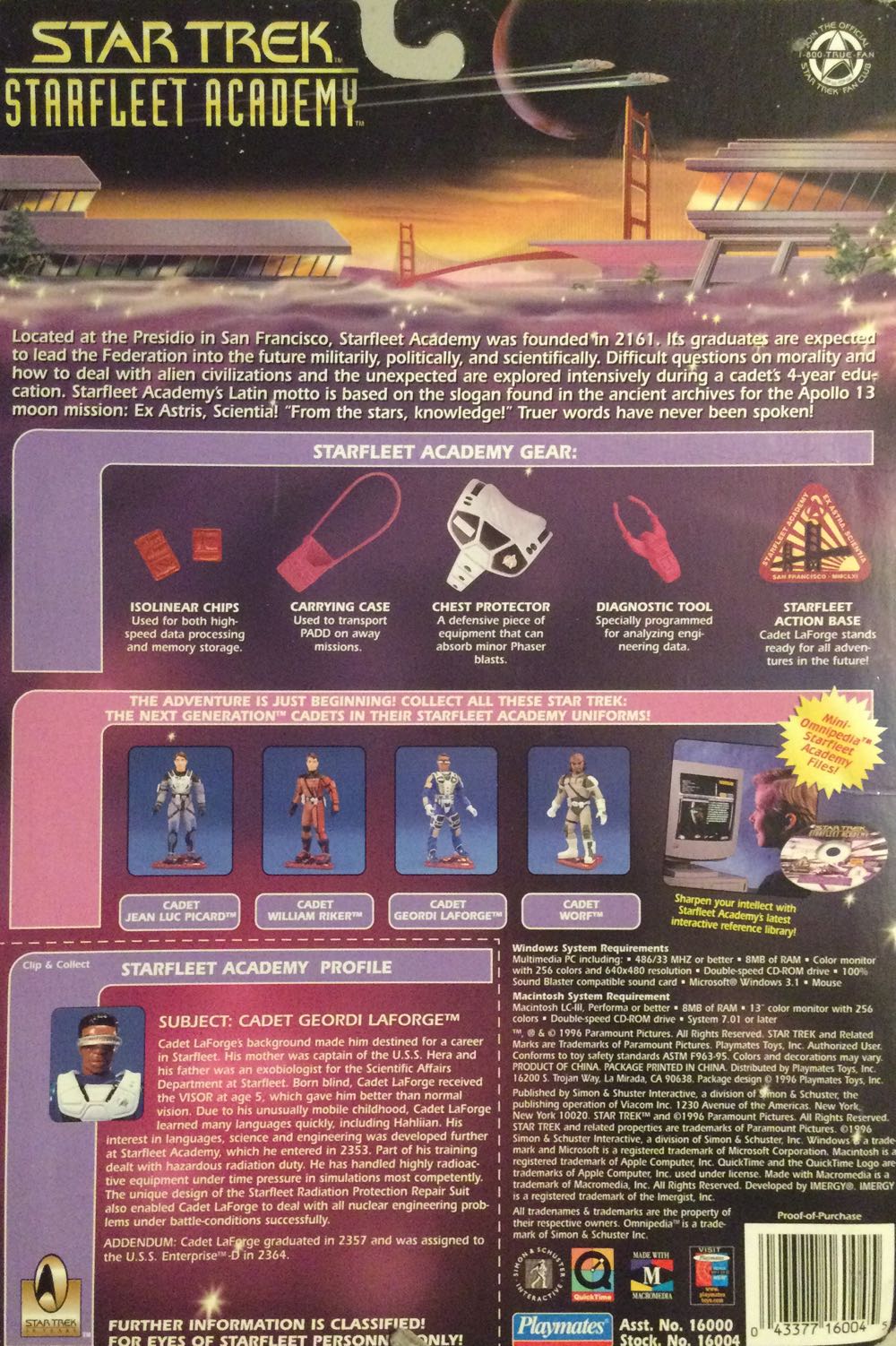 Cadet Geordi Laforge In Radiation Protection Repair Suit - Playmates (Star Trek - Starfleet Academy) action figure collectible [Barcode 043377160045] - Main Image 2