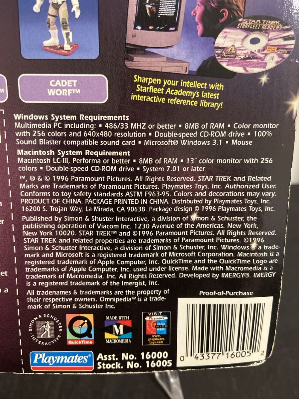 Cadet Worf In Starfleet Night Reconnaissance Suit - Playmates (Star Trek - Starfleet Academy) action figure collectible [Barcode 043377160052] - Main Image 3
