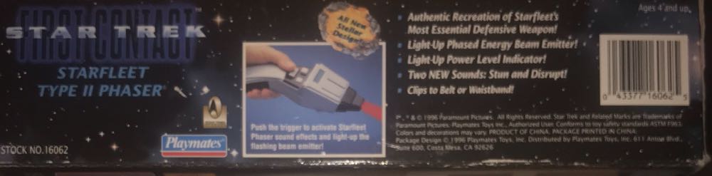 Star Trek First Contact Starfleet Type II Phaser - Playmates Toys (Star Trek First Contact) action figure collectible [Barcode 043377160625] - Main Image 3