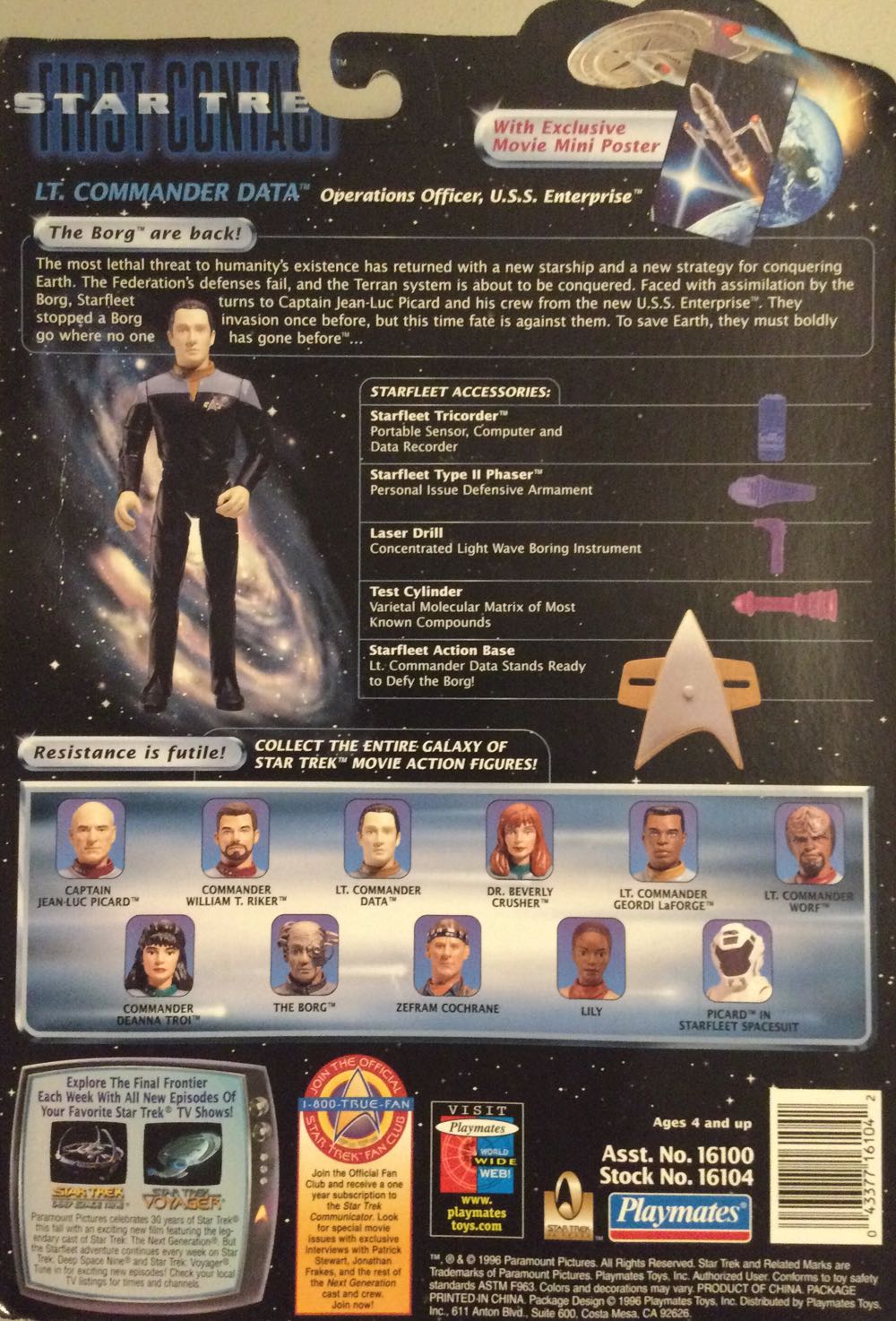 Lt. Commander Data - Playmates (Star Trek: First Contact) action figure collectible [Barcode 043377161042] - Main Image 2
