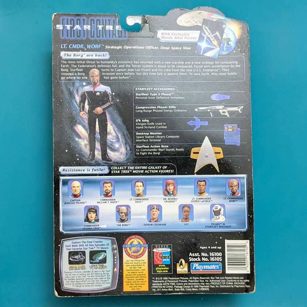 Lt. Commander Worf - Playmates (Star Trek: First Contact) action figure collectible [Barcode 043377161059] - Main Image 2