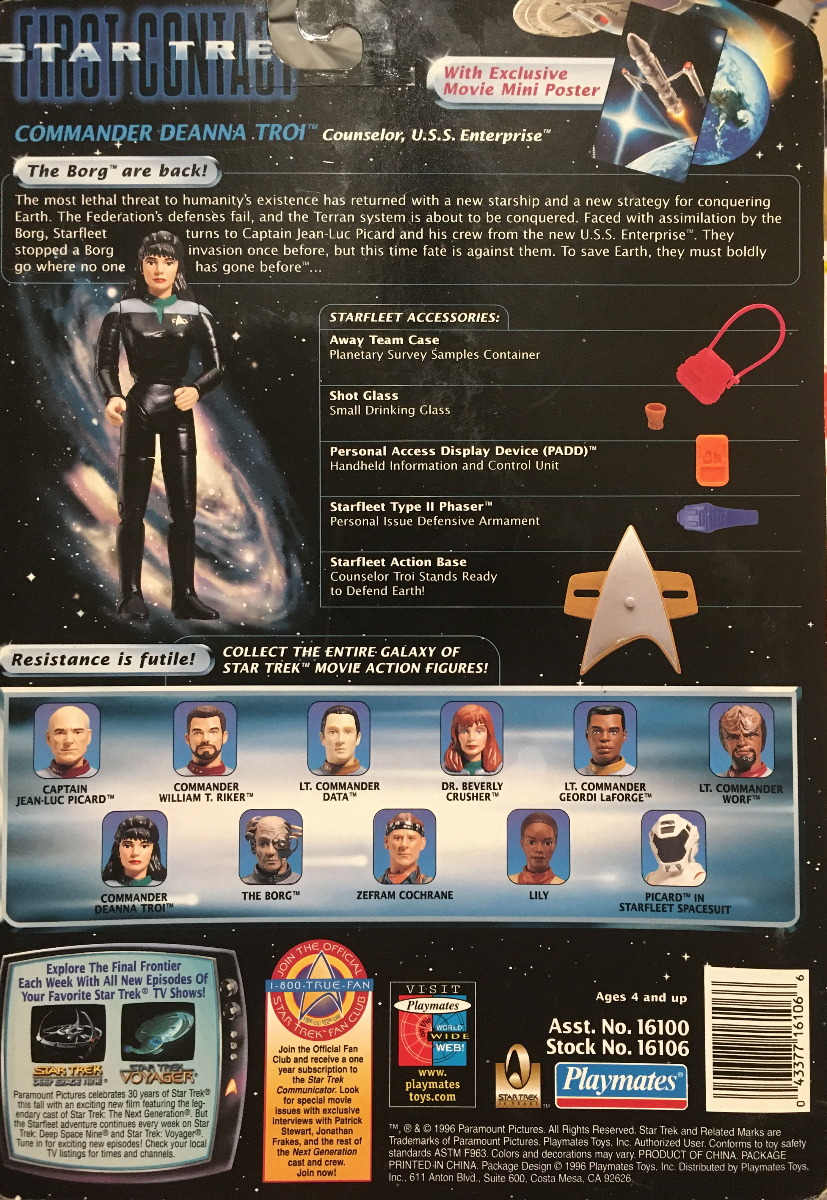 Commander Deanna Troi - Playmates (Star Trek First Contact) action figure collectible [Barcode 043377161066] - Main Image 2