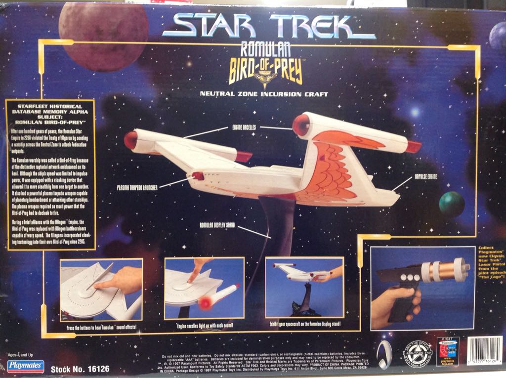 Star Trek Playmates Ships Romulan Bird Of Prey - Playmates (Star Trek Ships) action figure collectible [Barcode 043377161264] - Main Image 2