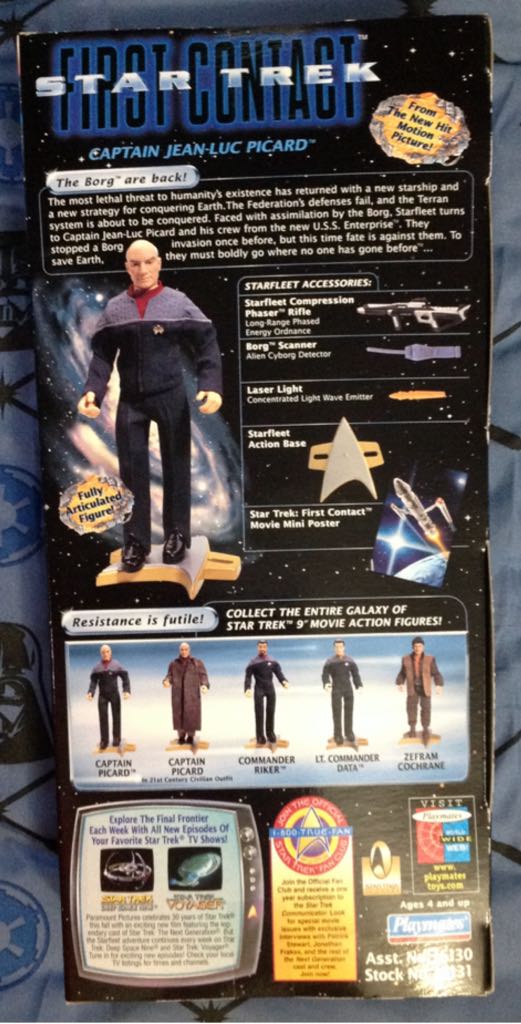 Star Trek First Contact Captain Jean-Luc Picard - Playmates Toys (Star Trek 12” Figures) action figure collectible [Barcode 043377161318] - Main Image 2
