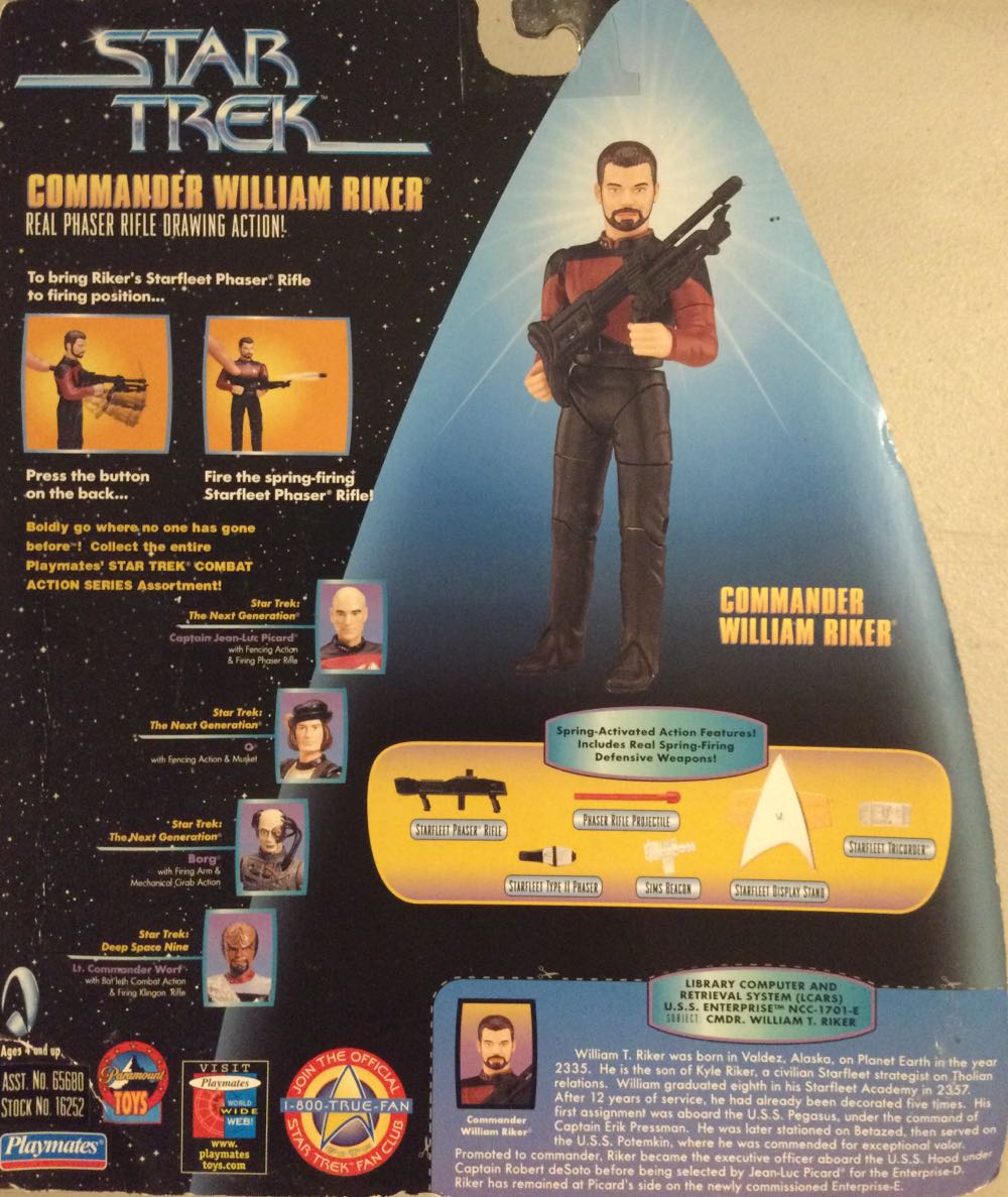 Commander William Riker  - Star Trek: The Next Generation Warp Factor Series 1 - Playmates Toys (Star Trek: The Next Generation) action figure collectible [Barcode 043377162520] - Main Image 2
