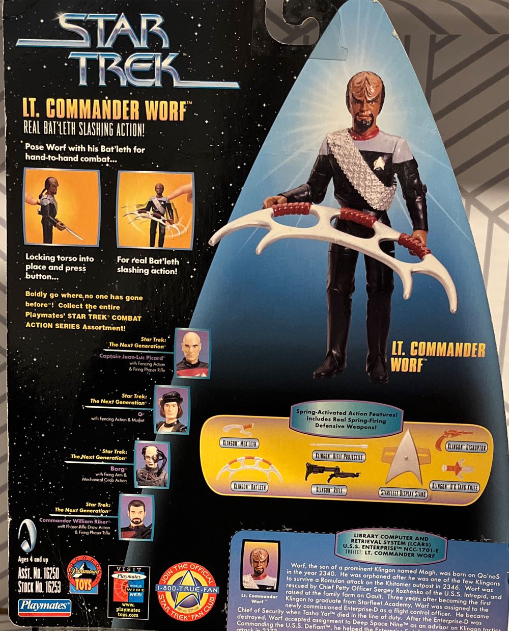 Lt. Commander Worf - Playmates (Star Trex: Warp Factor) action figure collectible [Barcode 043377162537] - Main Image 2