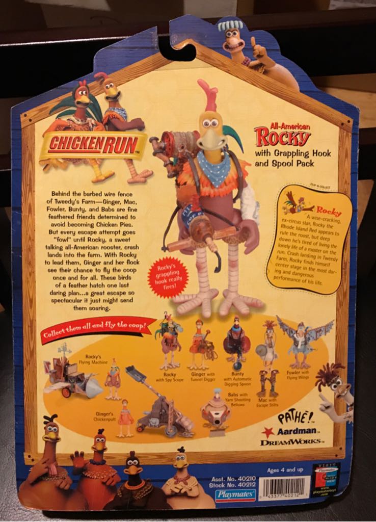 Chicken Run: Rocky w/grappling hook - Playmates (Chicken Run) action figure collectible [Barcode 043377402121] - Main Image 2
