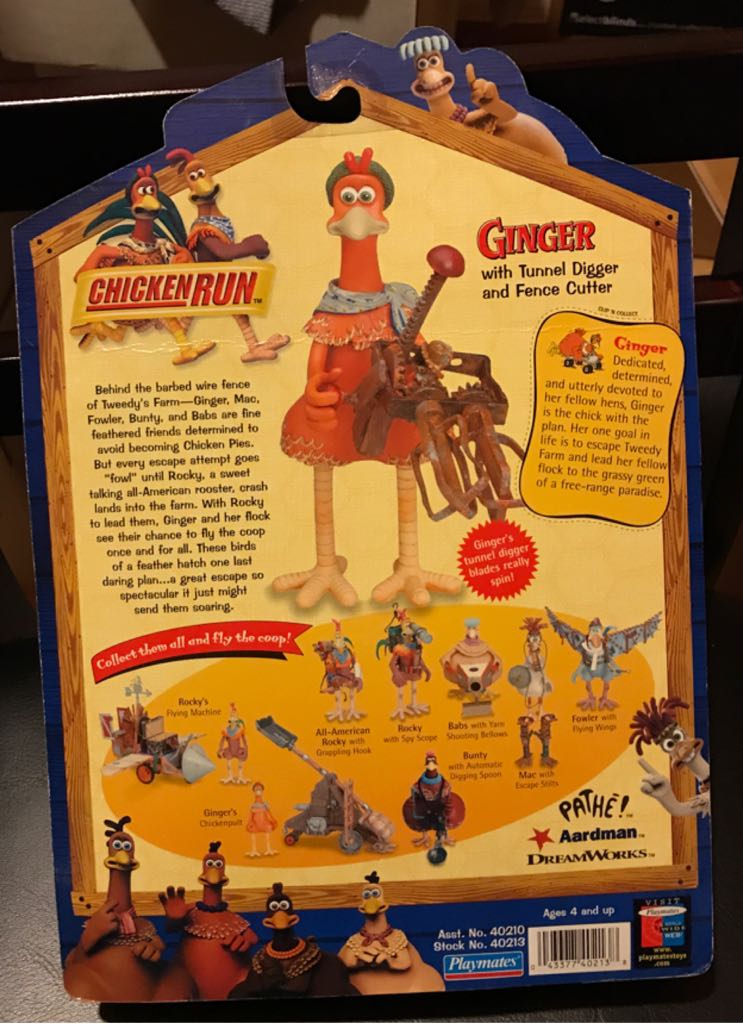 Chicken Run: Ginger  - Playmates (Chicken Run) action figure collectible [Barcode 043377402138] - Main Image 2