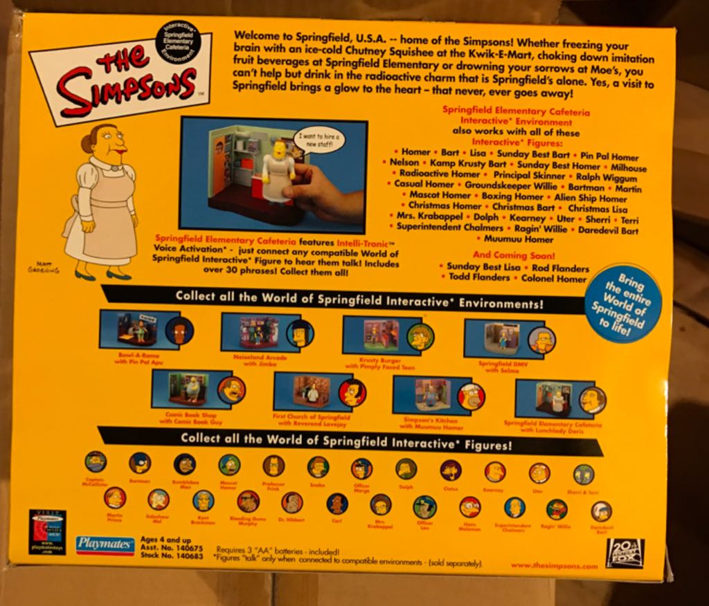 The Simpsons - WOS - Springfield Elementary Cafeteria Interactive Environment - Playmates (The Simpsons) action figure collectible [Barcode 043377406839] - Main Image 2
