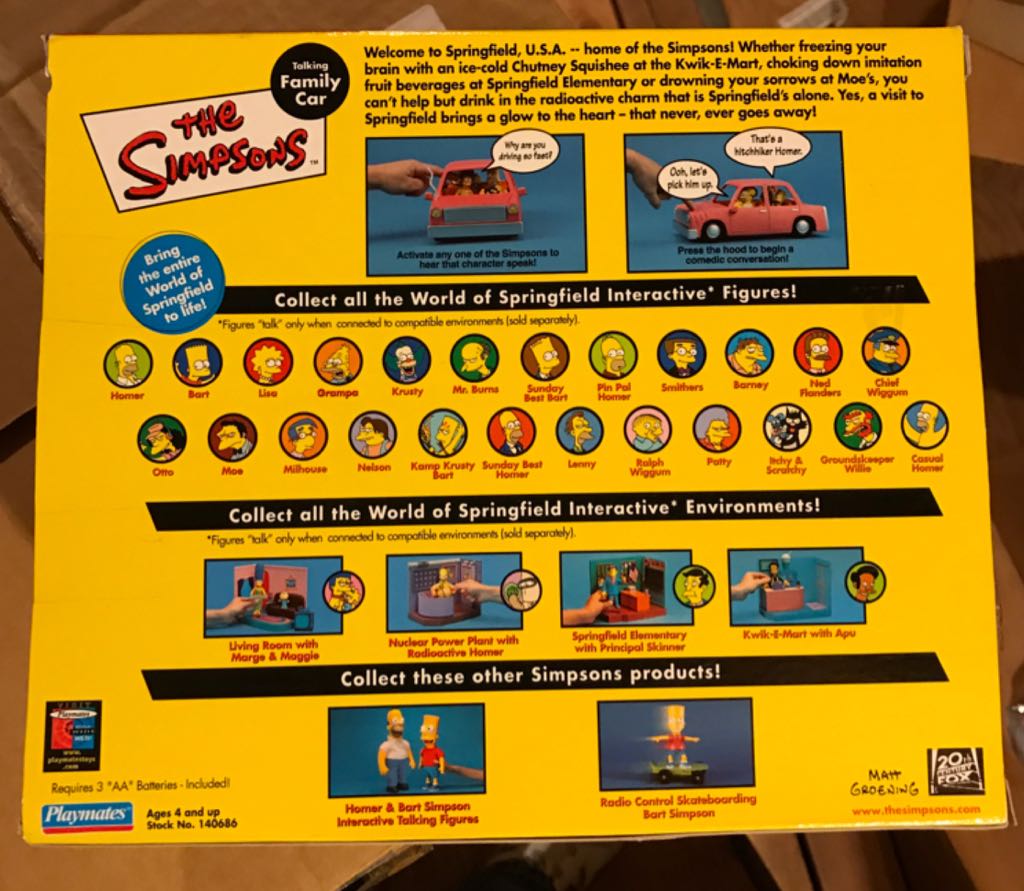 Talking Family Car - Playmates (The Simpsons) action figure collectible [Barcode 043377406860] - Main Image 2