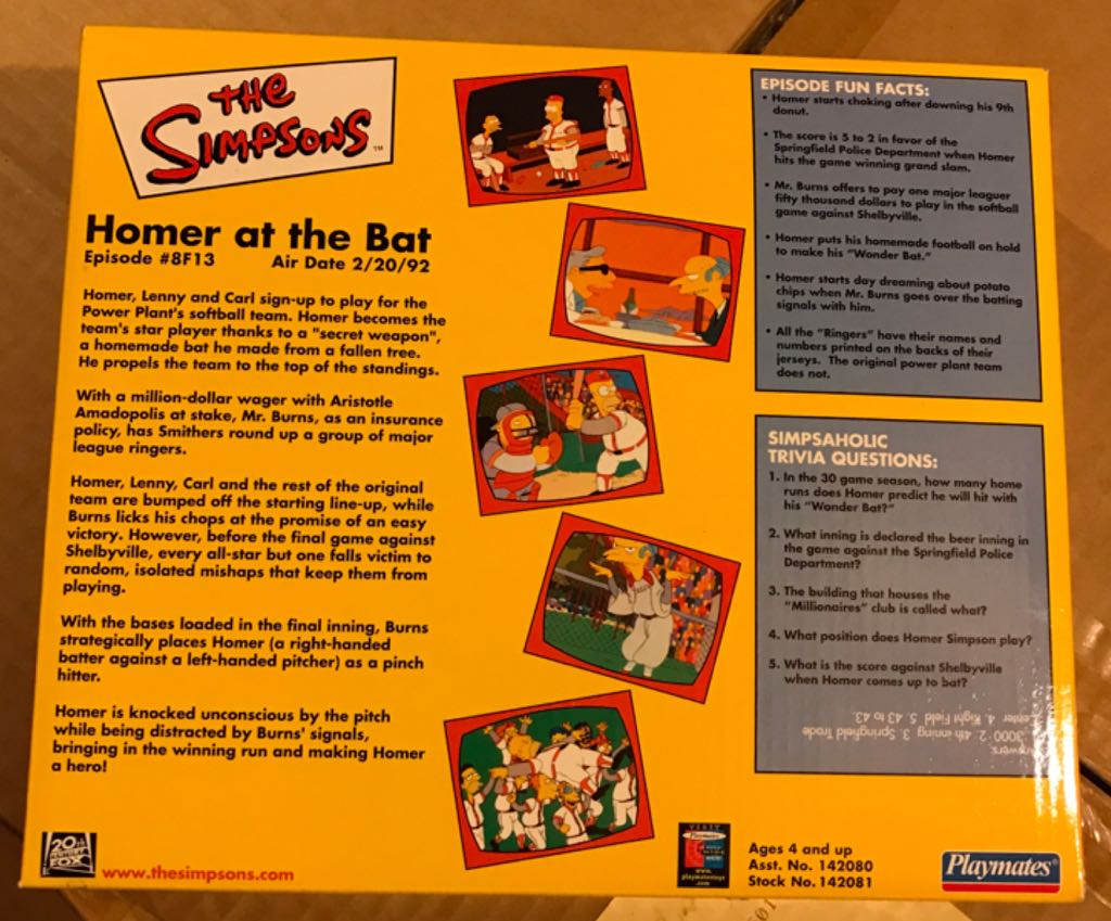 The Simpsons Homer At The Bat - Playmates (The Simpsons) action figure collectible [Barcode 043377420811] - Main Image 2