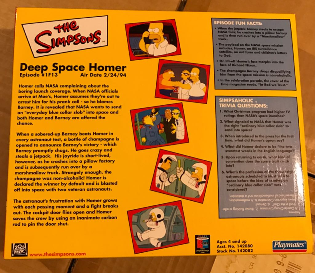 2002 THE SIMPSONS PLAYMATES DEEP SPACE HOMER NASA TOY FIGURE PLAY SET MIB - Playmates action figure collectible [Barcode 043377420828] - Main Image 2