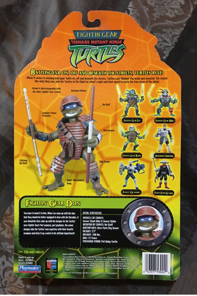 Fightin’ Gear Don - Playmates Toys (Teenage Mutant Ninja Turtles (2002)) action figure collectible [Barcode 043377530022] - Main Image 2