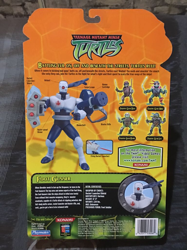 Foot Gunner - Playmates Toys (Teenage Mutant Ninja Turtles (2002)) action figure collectible [Barcode 043377530060] - Main Image 2