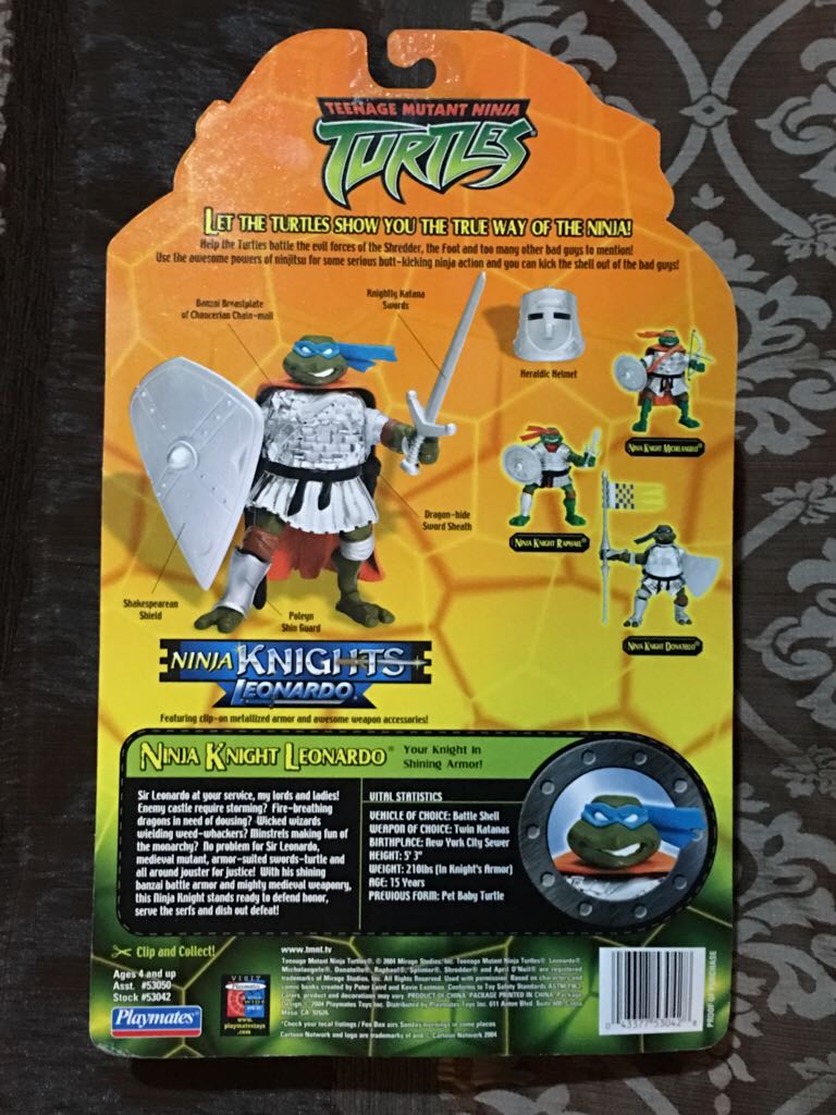 Ninja Knights Leonardo - Playmates Toys (Teenage Mutant Ninja Turtles 2003) action figure collectible [Barcode 043377530428] - Main Image 2
