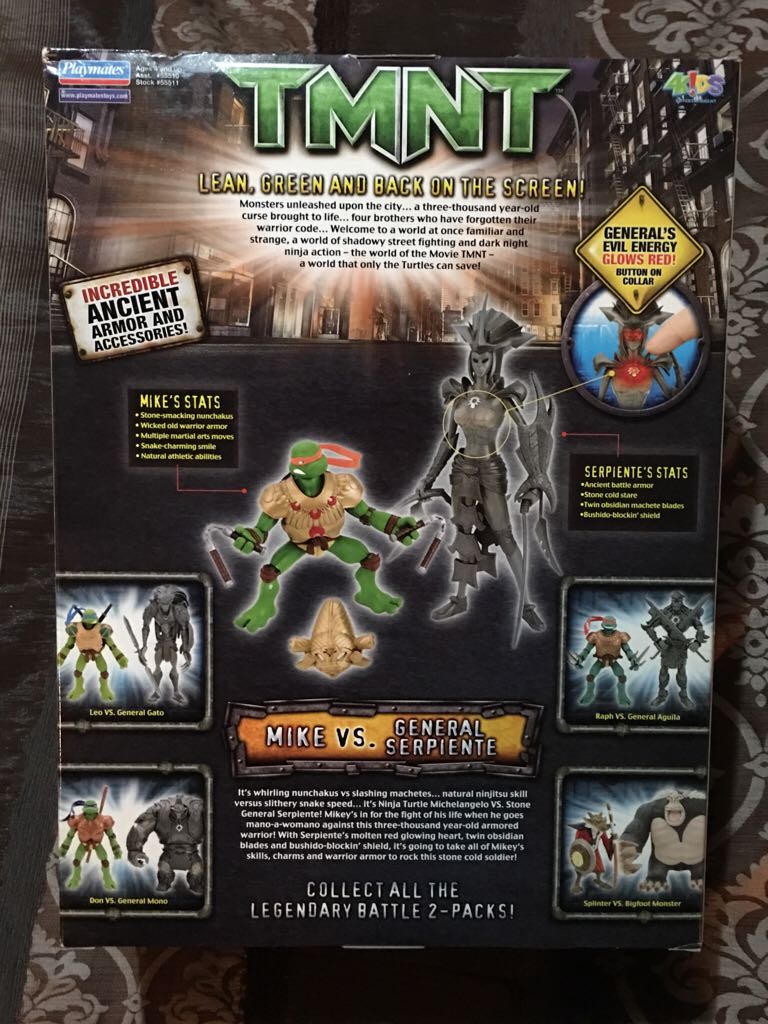 Movie Mike vs General Serpiente - Playmates Toys (TMNT) action figure collectible [Barcode 043377555117] - Main Image 2