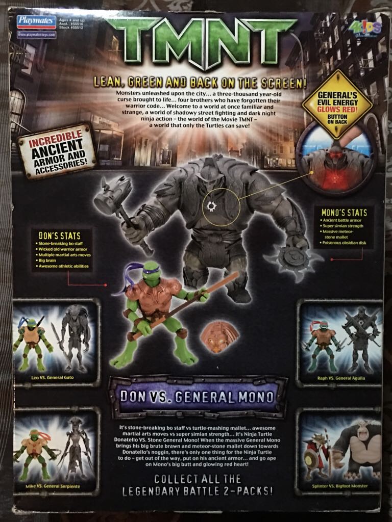 Movie Don vs General Mono - Playmates Toys (TMNT) action figure collectible [Barcode 043377555124] - Main Image 2