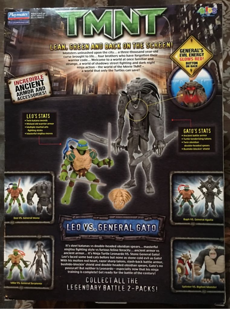 Movie Leo vs General Gato - Playmates Toys (TMNT) action figure collectible [Barcode 043377555131] - Main Image 2