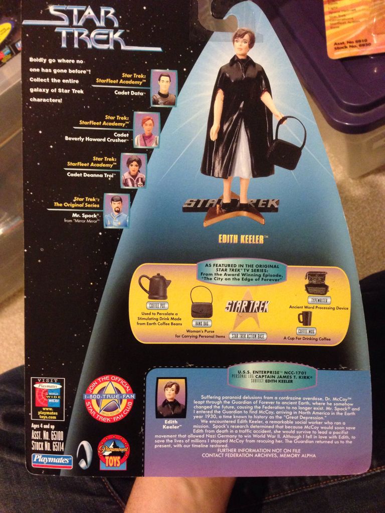 W Edith Keeler - Playmates Toys (Star Trek TOS) action figure collectible [Barcode 043377651147] - Main Image 2
