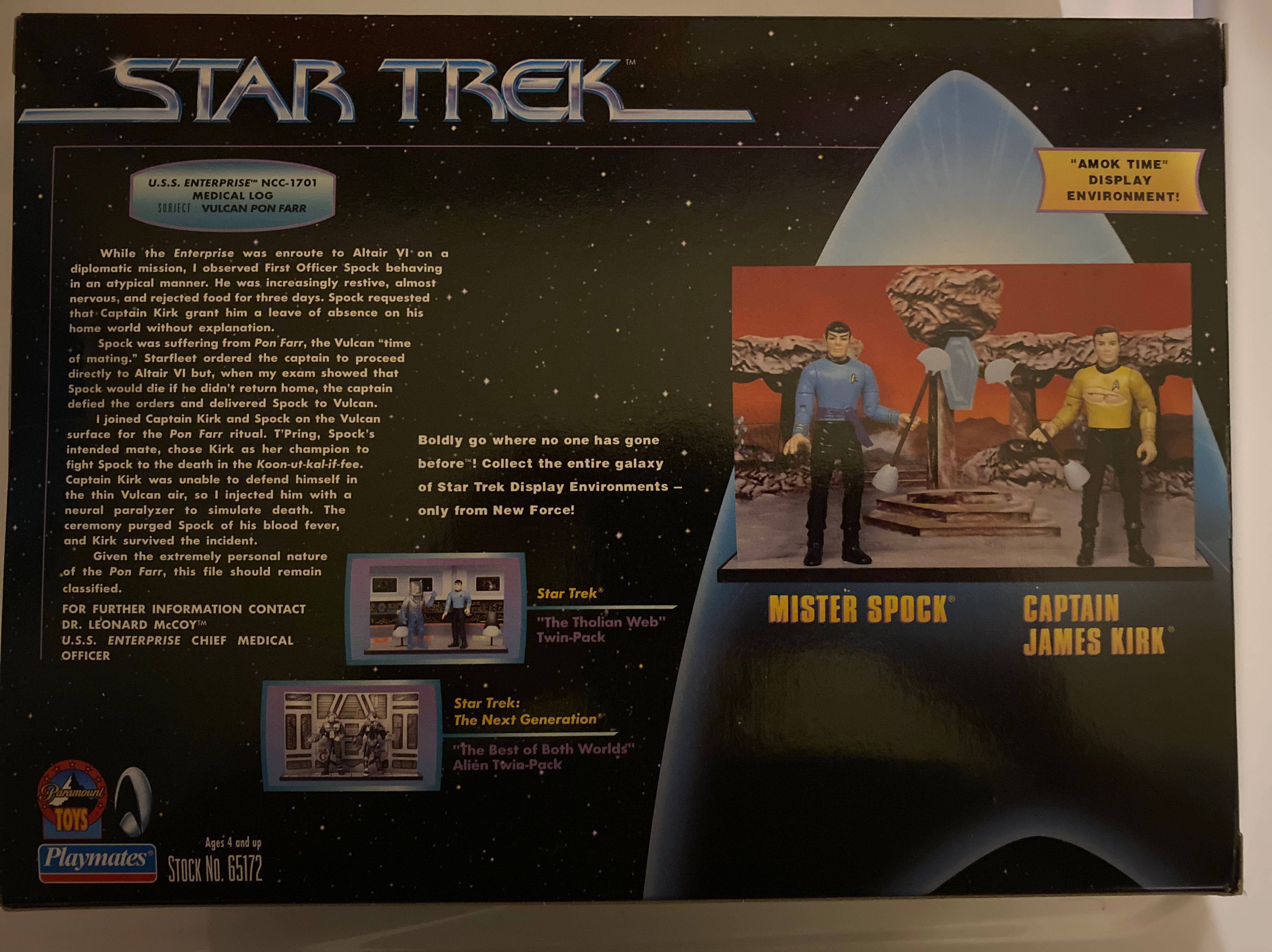 Star Trek Amok Time - Kirk And Spock - Playmates Toys (Star Trek Universe) action figure collectible [Barcode 043377651727] - Main Image 2