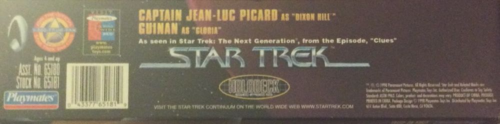Captain Picard as "Dixon Hill” and Guinan as "Gloria” - Playmates (Star Trex: Warp Factor) action figure collectible [Barcode 043377651819] - Main Image 2