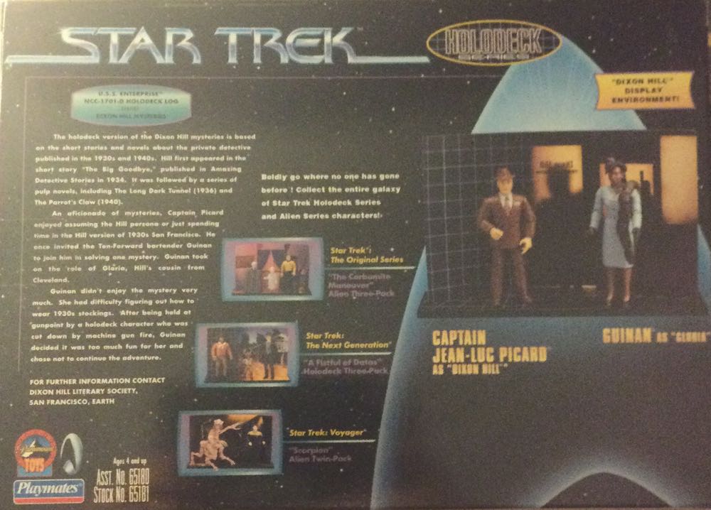 Captain Picard as "Dixon Hill” and Guinan as "Gloria” - Playmates (Star Trex: Warp Factor) action figure collectible [Barcode 043377651819] - Main Image 3