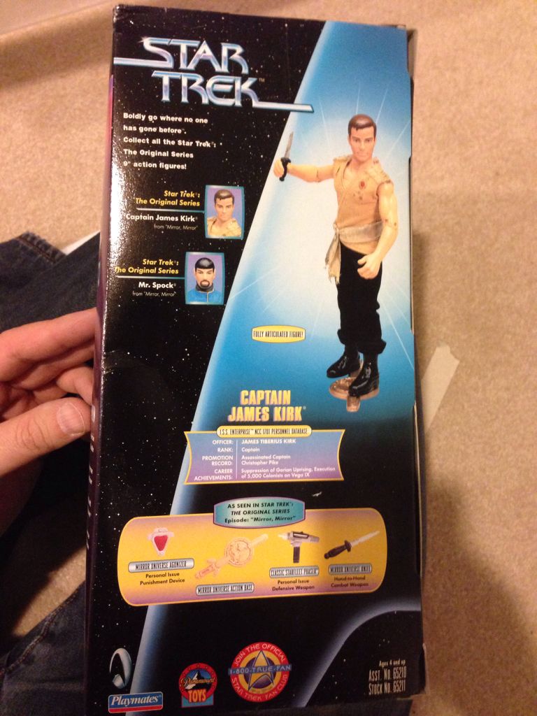Star Trek 9” Figure - Captain James T. Kirk (Mirror, Mirror) - Playmates Toys (Star Trek TOS) action figure collectible [Barcode 043377652113] - Main Image 2