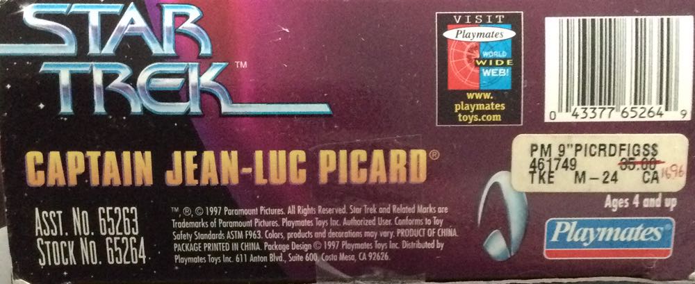 Captain Jean-Luc Picard (Spencer Exclusive) - Playmates Toys (Star Trek Exclusive) action figure collectible [Barcode 043377652649] - Main Image 3