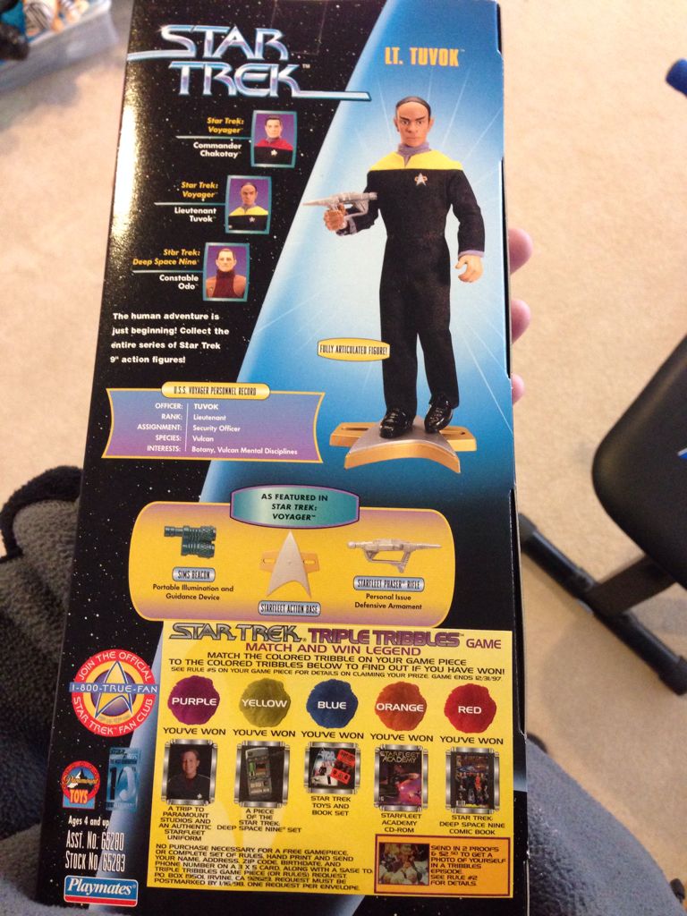 Star Trek 9” Figure - LT. Tuvok - Playmates Toys (Star Trek Voyager) action figure collectible [Barcode 043377652830] - Main Image 2