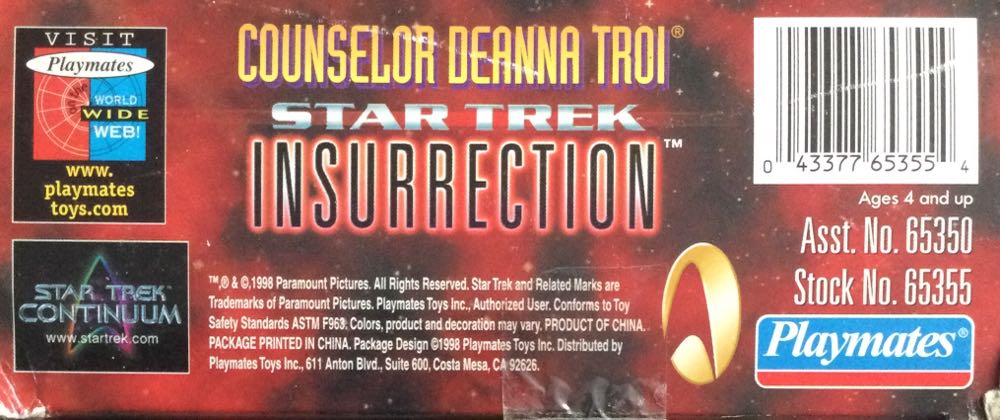 Counselor Deanna Troi - Playmates Toys (Star Trek Insurrection) action figure collectible [Barcode 043377653554] - Main Image 3