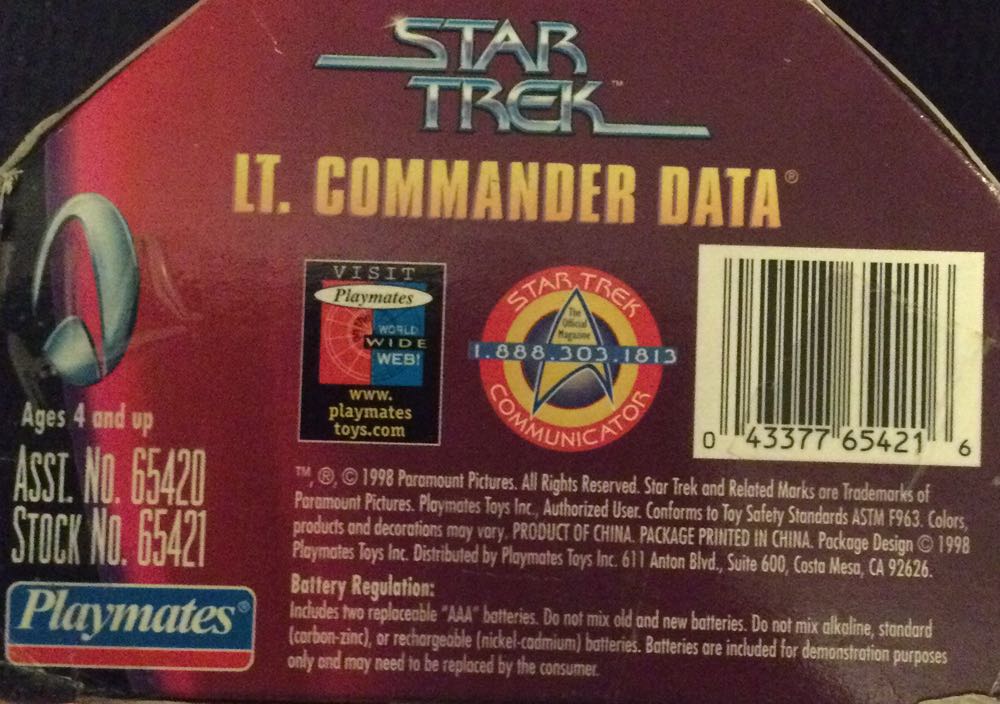 Data - Star Trek(Transporter Series) - Playmates (Star Trek) action figure collectible [Barcode 043377654216] - Main Image 3