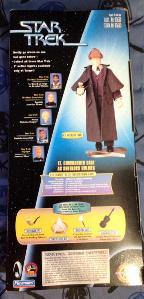 LT. COMMANDER DATA as SHERLOCK HOLMES - Playmates Toys (Science Fiction) action figure collectible [Barcode 043377656050] - Main Image 2