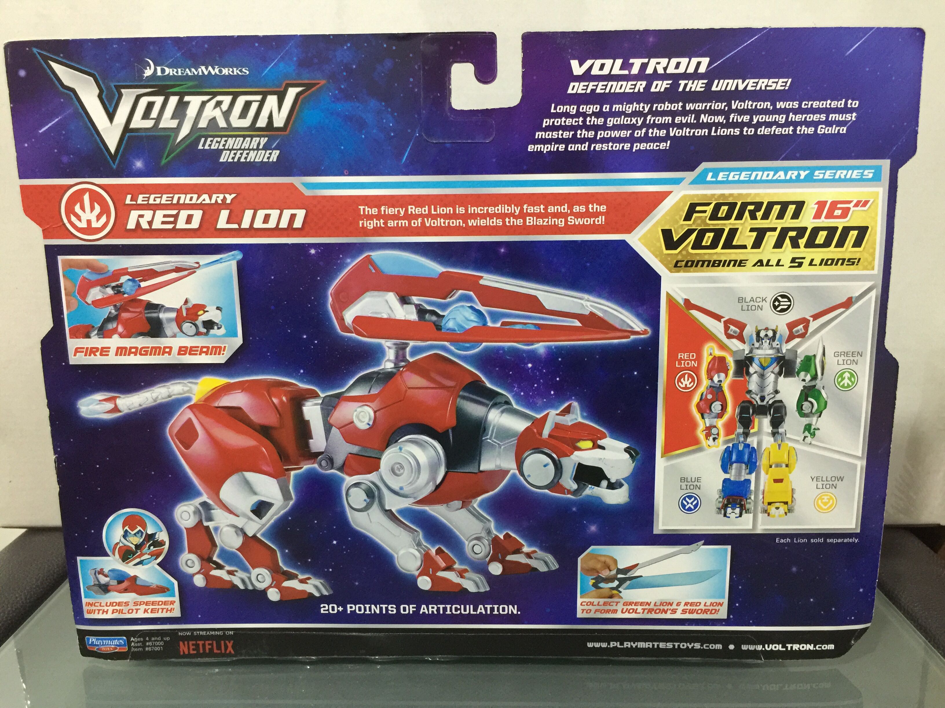 Voltron Netflix Red Lion - Playmates (Legendary Defender) action figure collectible [Barcode 043377670018] - Main Image 3