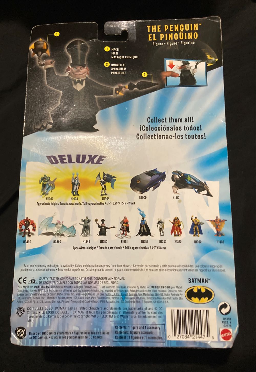 The Penguin Action Figure, Batman Villain Umbrella Top Hat Spike Ball Chain ! - Mattel (The Batman) action figure collectible [Barcode 027084214475] - Main Image 2